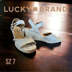 Lucky Brand Women's Mindra Espadrille Wedge Sandal. Sz 7